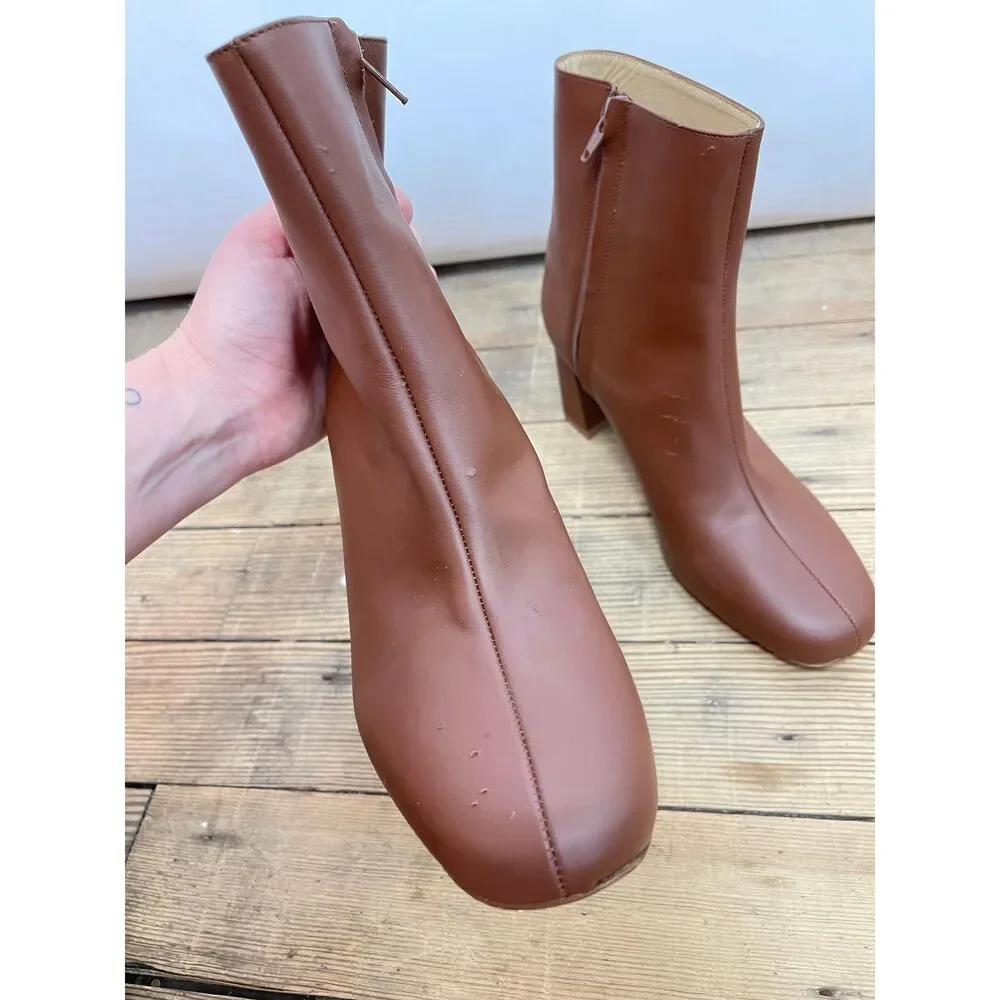 Maraym Nassir Zadeh Brown Leather Agnes Boot (39) - Picture 3 of 7
